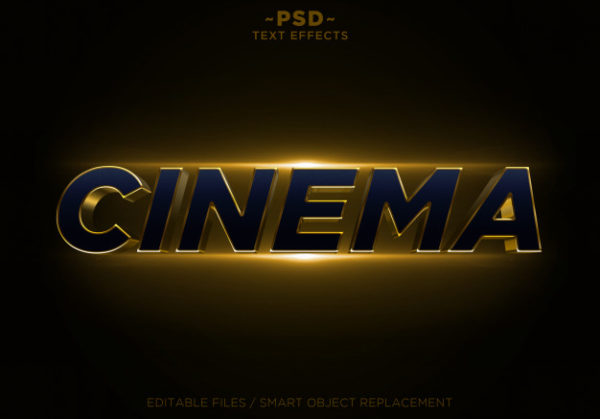 3D电影闪光金色效果样式[PSD]