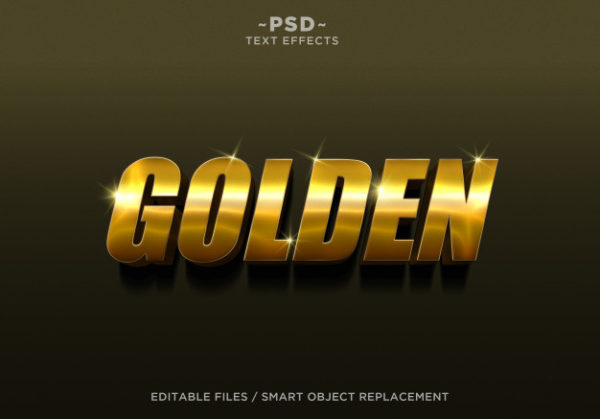 3D金色奢华风格的文本样式[PSD]