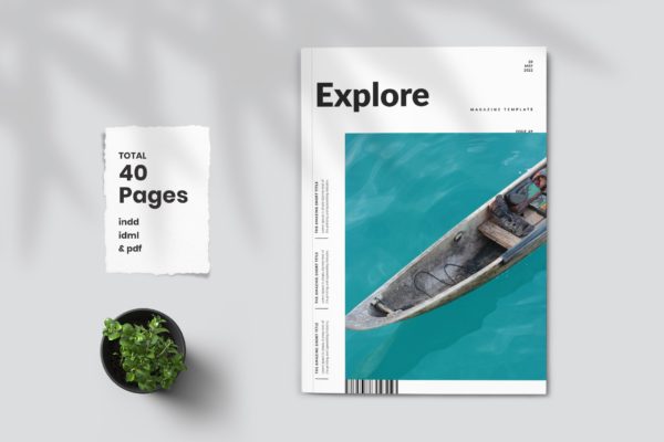 探险旅行探索主题杂志版面设计模板