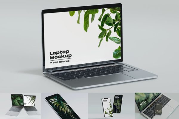 简约清新好用给的iPhone和MacBook UI样机展示模型mockups