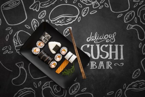 美味的寿司广告海报模型[PSD]