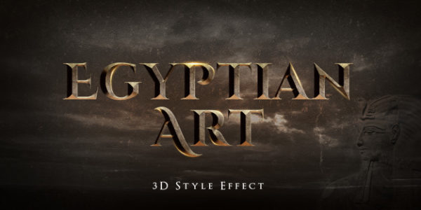 埃及艺术3D文本风格的效果样式[PSD]