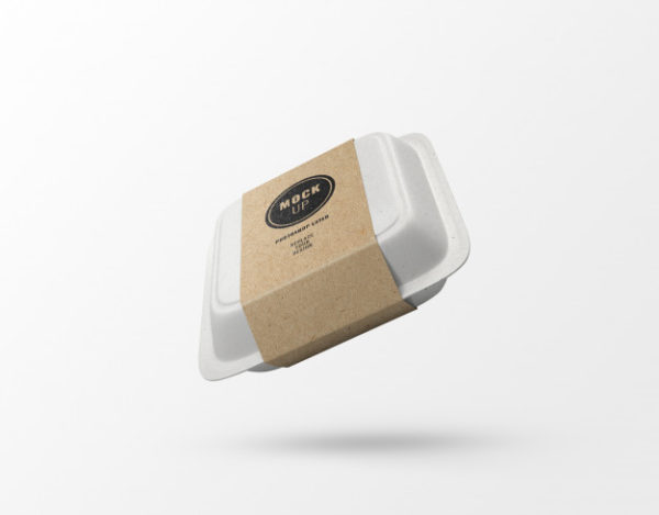 快餐纸盒和标签样机[PSD]