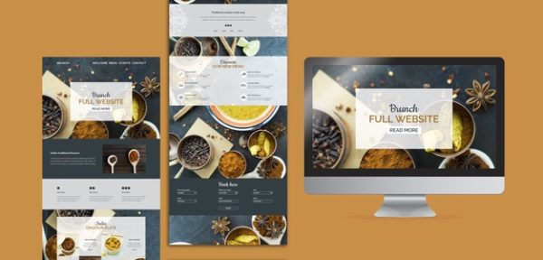 印度食品网站展示设计模板[PSD]