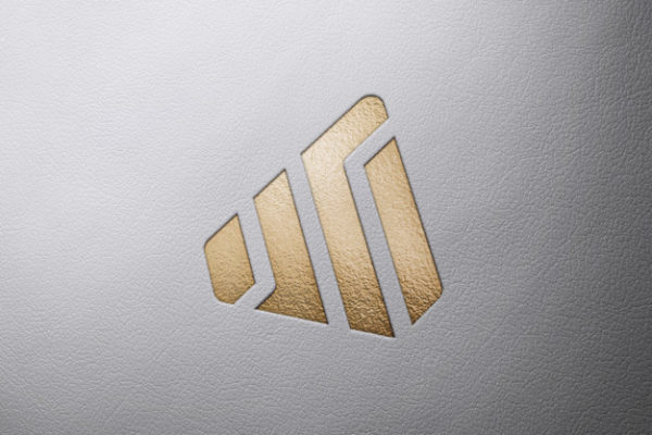 金色logo皮革背景样机[PSD]