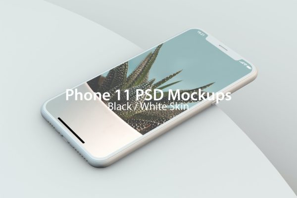 iPhone 11 PSD 透视角度简单场景样机（PSD）