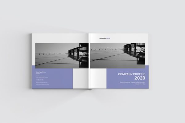 紫色配色方案公司简介手册设计模板
