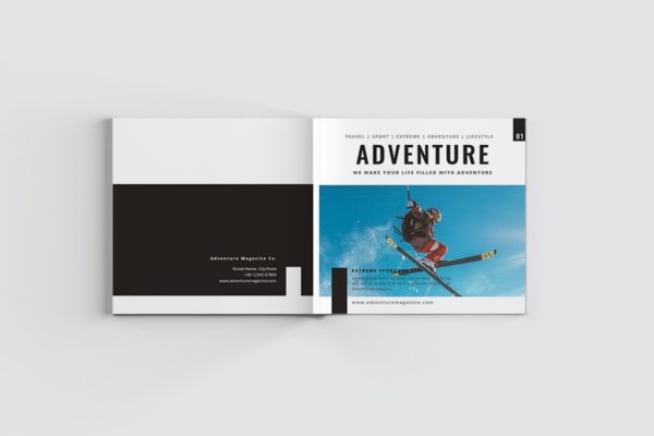 冒险体育运动旅行杂志画册设计模板