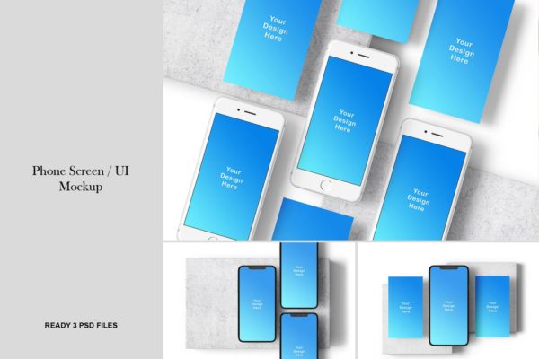 iPhone手机APP UI样机展示模型mockups