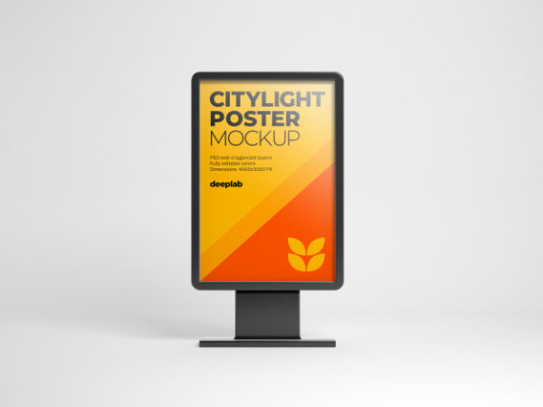 城市海报框架展示样机[PSD]