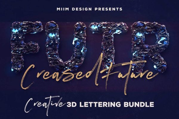 折痕未来—3D字体（PNG）