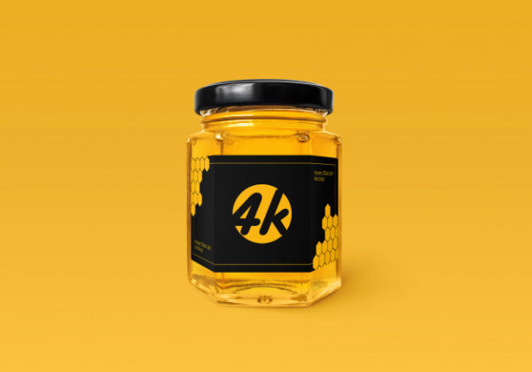 蜂蜜玻璃罐包装样机[PSD]