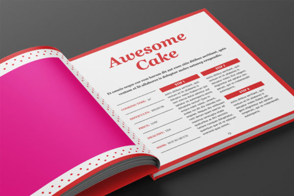 甜品蛋糕方形杂志宣传册设计模板