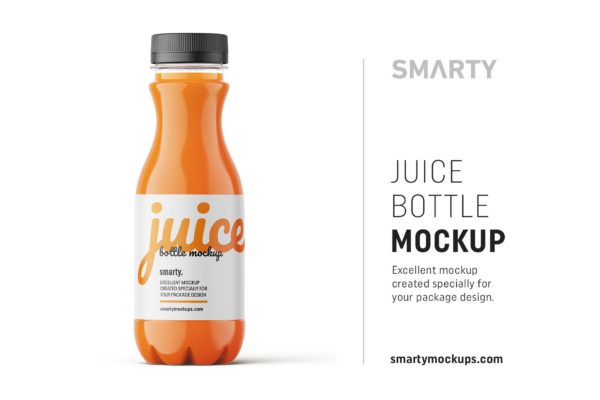 胡萝卜果汁瓶子包装/标签设计样机模板