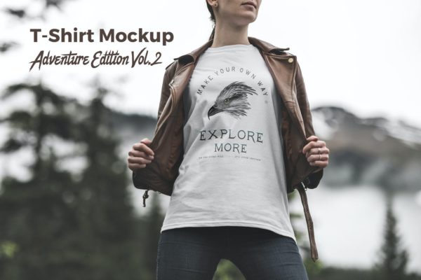 高品质的逼真质感服装设计T恤背心设计VI样机展示模型mockups vol.2