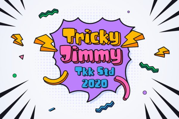 时尚清新儿童可爱卡通英文字体-Tricky Jimmy