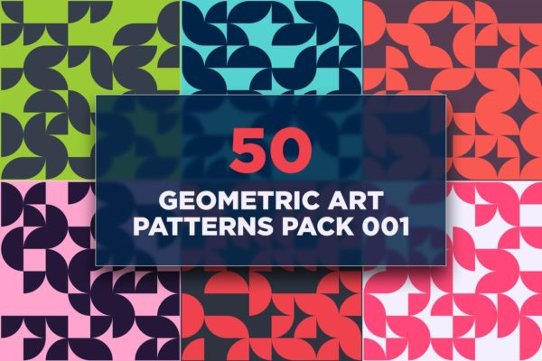 50个时尚高端抽象几何艺术图案背景底纹纹理集合
