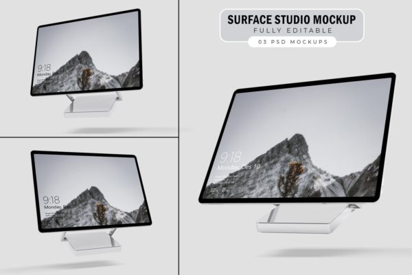 Surface Studio 桌面电脑样机材质（PSD）