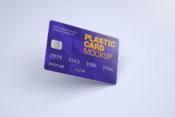 单张的塑料卡模型|信用卡样机（PSD）