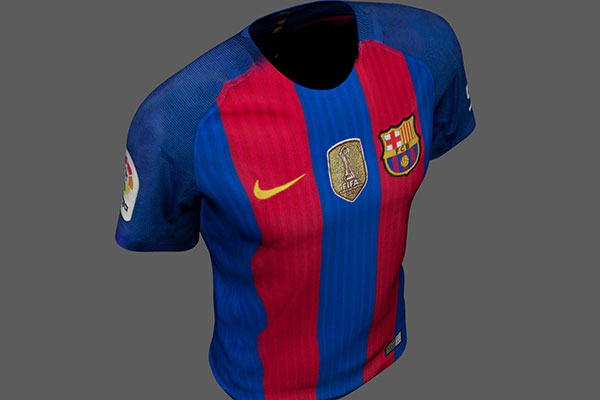 高品质的巴塞罗那3D足球球服建模模型下载（OBJ,Max,fbx）