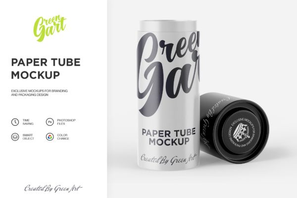 开盖哑光纸筒品牌&包装设计效果图样机素材