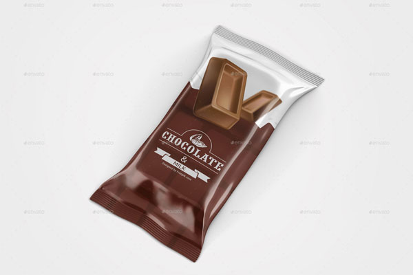 甜食巧克力零食包装设计样机模板