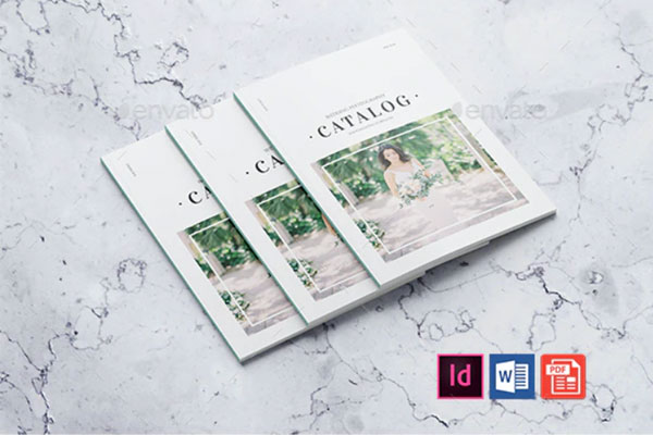 简约时尚的婚礼杂志画册设计INDD模板