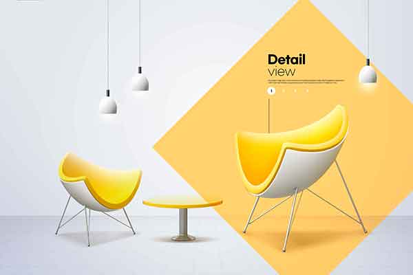 室内家具椅子产品促销海报设计素材[PSD]