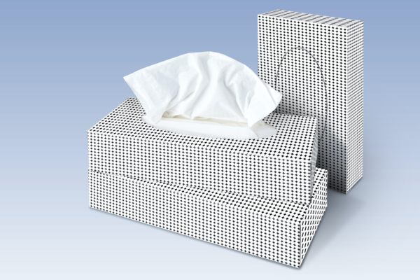 三个纸巾盒模型（PSD）