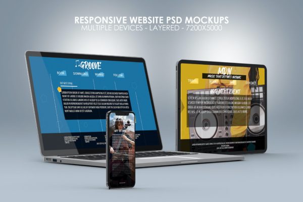 响应式网站PSD模型样机（PSD）