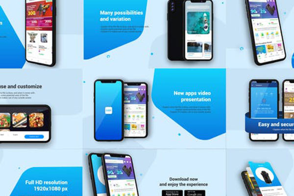 新App应用促销/演示/介绍视频ae模板