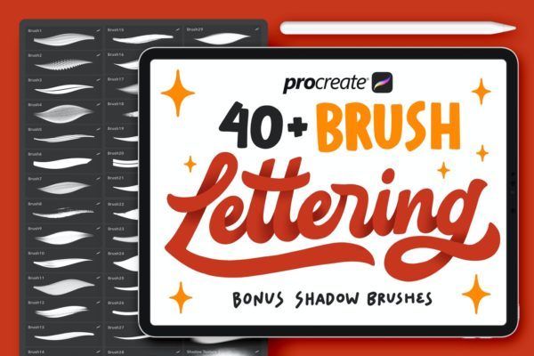 40+ Procreate 字母笔刷下载（brushset）