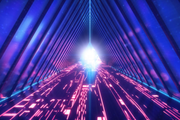 抽象的霓虹灯隧道背景[JPG]