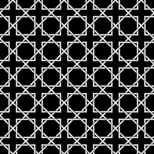 阿拉伯风格的黑白几何无缝图案