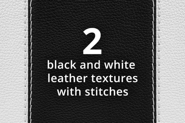 两种黑色和白色皮革纹理和缝线（JPG）