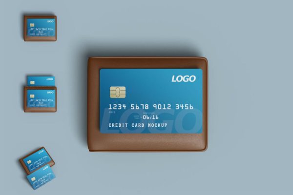 带钱包的信用卡模型样机（PSD）