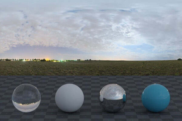 早上带云彩的黎明天空HDRI天空材质下载（HDR）