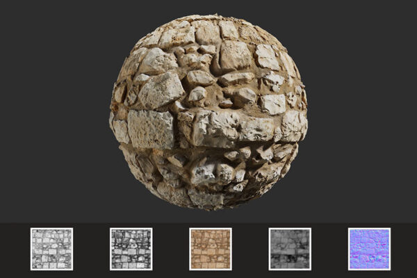 中世纪风格的石块路面无缝材质贴图下载（JPG）