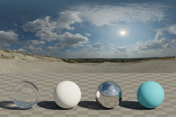 采石场荒野上午阳光天空HDRI材质下载（hdr）