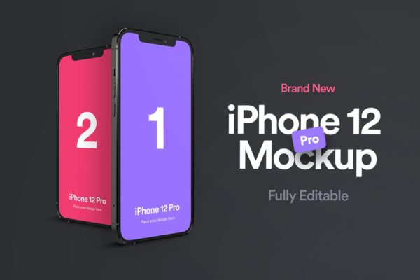 时尚高端简约好用的iphone 12 Pro APP UI样机展示模型mockups