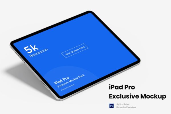 5K分辨率的iPad Pro 2020 APP UI KITS样机展示模型mockups