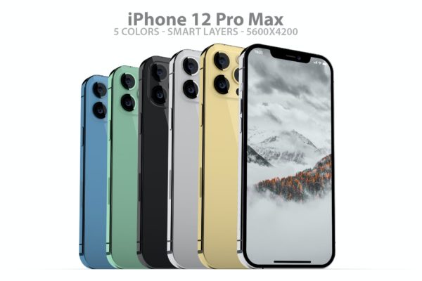 iPhone 12 Pro Max 的整个色系模型[PSD]