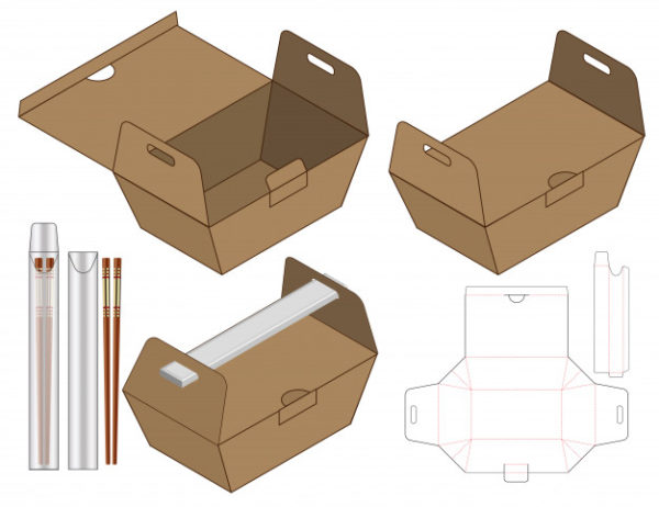 食品盒包装模切模板设计