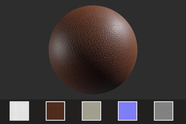 正宗牛皮效果的四方连续无缝皮革材质贴图材质（JPG）