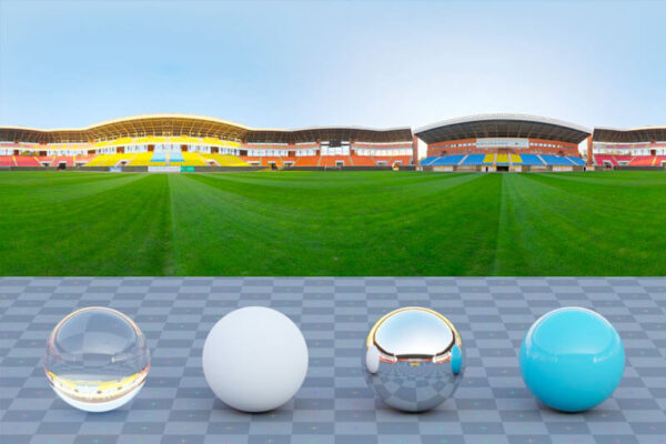 全新的大学足球场草坪HDRI贴图（HDR）