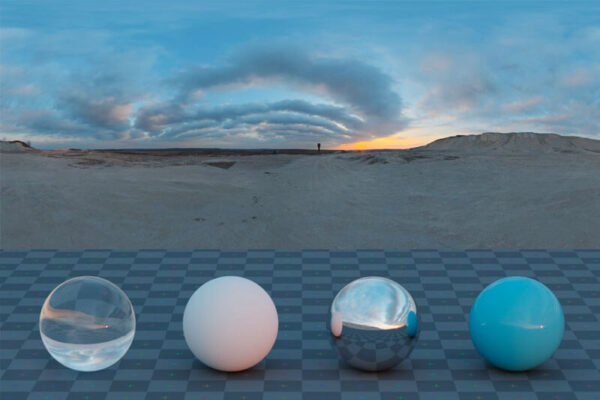 漂亮云彩的戈壁日落场景HDIR贴图（HDR）