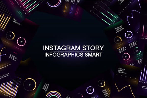 Instagram故事发光图表元素ae视频素材