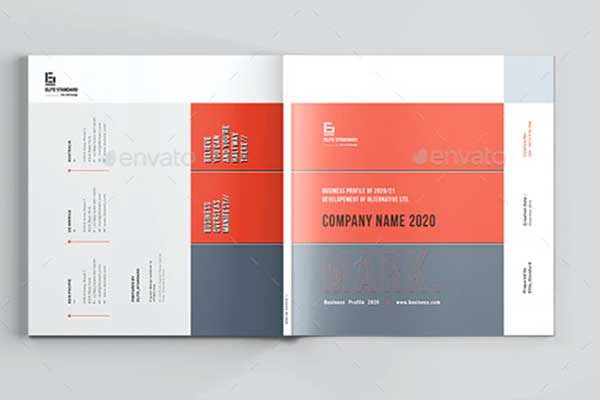 方形尺寸企业年度报告手册设计模板