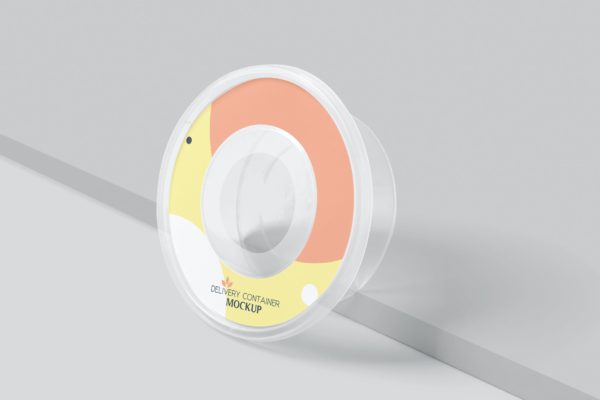 圆形塑料容器标签模型样机（PSD）