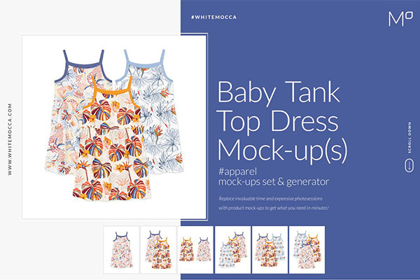 婴儿背心夏季服装设计样机集